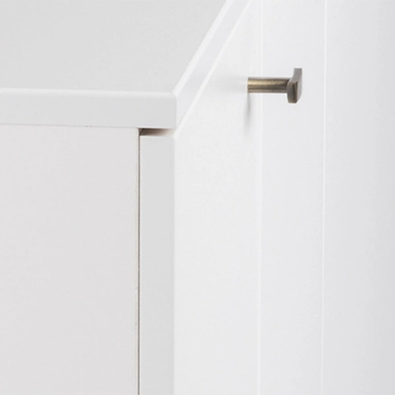 Madia/Credenza a 4 ante bianca/grigio sbiancato in stile Mid-Century Modern – Posti a sedere 4-6