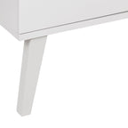 Madia/Credenza a 4 ante bianca/grigio sbiancato in stile Mid-Century Modern – Posti a sedere 4-6