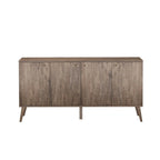 Madia/Credenza a 4 ante bianca/grigio sbiancato in stile Mid-Century Modern – Posti a sedere 4-6