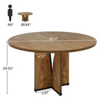 Tavolo da pranzo rotondo da 100 cm, nero/legno/marrone, 4 posti a sedere
