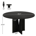 Tavolo da pranzo rotondo da 100 cm, nero/legno/marrone, 4 posti a sedere