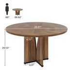 Tavolo da pranzo rotondo da 100 cm, nero/legno/marrone, 4 posti a sedere