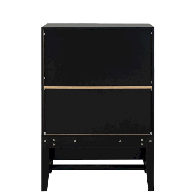 Credenza in stile industriale marrone+bianco / nero+marrone con portabottiglie e portacalici, per 1