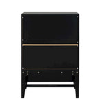 Credenza in stile industriale marrone+bianco / nero+marrone con portabottiglie e portacalici, per 1