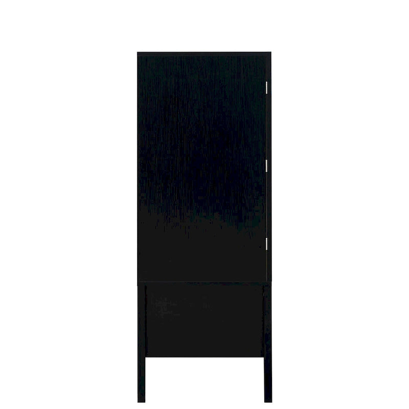 Credenza in stile industriale marrone+bianco / nero+marrone con portabottiglie e portacalici, per 1