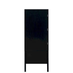 Credenza in stile industriale marrone+bianco / nero+marrone con portabottiglie e portacalici, per 1