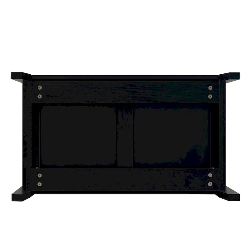 Credenza in stile industriale marrone+bianco / nero+marrone con portabottiglie e portacalici, per 1